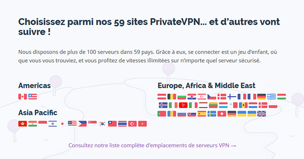 Serveurs PrivateVPN