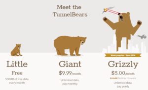 tarifs tunnelbear